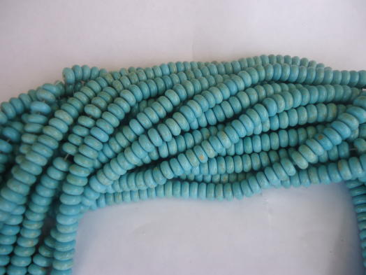 (image for) Turquoise howlite rondell beads 8x5mm #SS1241